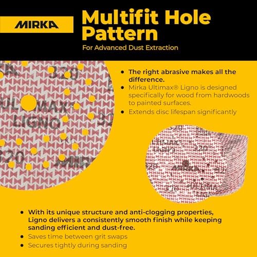 Mirka Sanding Discs Ultimax Ligno 5 Inch Hook Loop Multifit