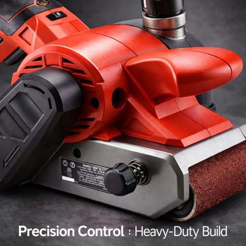 Fits BAUER 10 Amp 4 in x 24 in Variable Speed Belt Sander - 6 Speed, Powerful 1600 FPM for Fast Stock Removal, Shaping & Finishing, Fast Belt Release Lever, Includes Sanding Belt & Dust Collection Bag