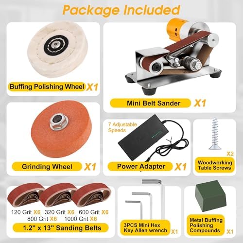 Mini Belt Sander for Knife Making, 15° Electric Power Bench Belt Sanders