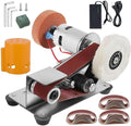Mini Sander, 15 Electric Grinder, 7-Speed Knife Sharpener, Heavy Duty Sander w/30 Sanding Belts, Electric Grinding Machine for Metal Jewelry