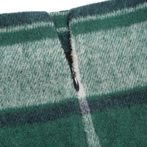 IDEALSANXUN Plaid Skirts for Women Fall Winter Knee Length Pencil Wool Skirt with Slit