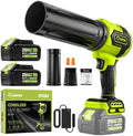 Saker Cordless Leaf Blower Portable Dust Cleaner with 2 Extended Nozzle for Lawn Care Drying Patio Cleaning 2 Batteries