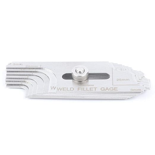 13 Pcs Welding Gauge Tool Kit Gage Weld Inspection Gauge with Easy Carry Suitcase, Stainless Steel Gage Weld Measuring Tools Box with 0-150mm Ruler, Fillet Welding Gauge, Micrometer, Inspection Mirror