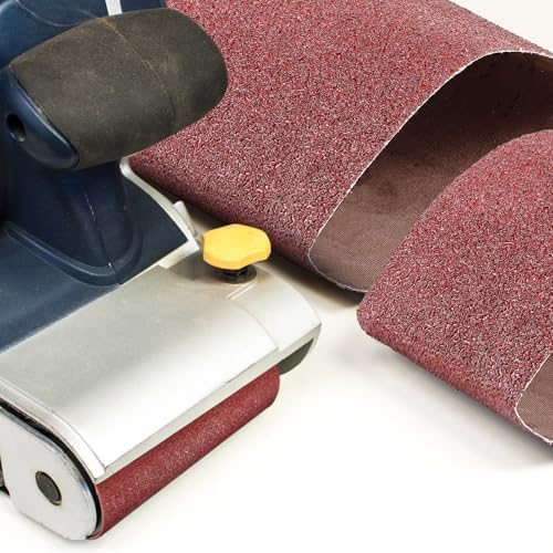 Demissle 10 Pack 8 x 19 Inch Floor Sanding Belt 24 Grit Heavy Duty Aluminum Oxide Cloth Sanding Belts Drum Floor Sander Sandpaper for Commercial and Residential Flooring