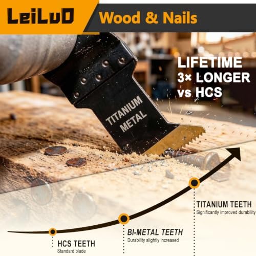 LEILUO 33Pcs Oscillating Tool Blades Wood Metal Multitool Blades Set