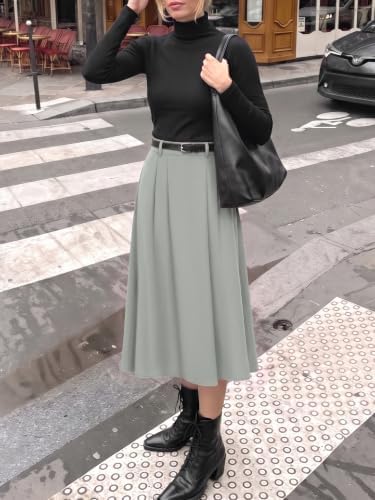 Casly Lamiit A-Line Midi Skirts for Women Business Skirt