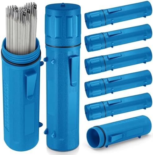 Zonon 8 Pcs Welding Rod Holder Stick Welding Electrode Rod Storage Tube 14 Inch Rod Storage Container Airproof Welding Rod Holder Waterproof Storage Canister for Welding Rod (Blue)