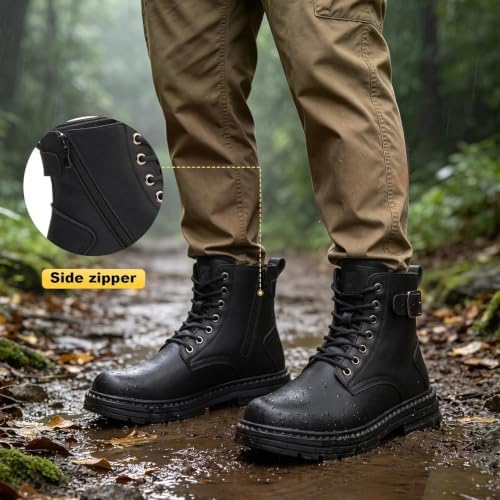 Steel Toe Boots for Men & Women,Slip On Work Boots for Construction