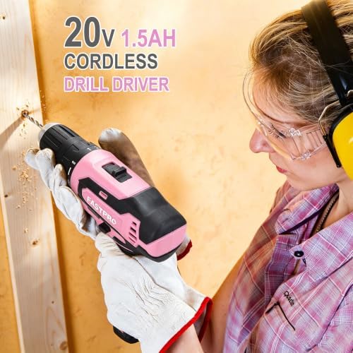 FASTPRO 232-Piece Pink Drill Set for Women, Pink Tool Set with Bag
