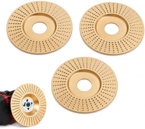 Upgrade Heavy Duty Tungsten Carbide Wheel, 2026 New Angle Grinder Polishing Pad Tungsten Carbide Sanding Discs, Wood Carving Discs for 4" & 4-1/2" Grinders Cutting Shaping Sanding (3*Flat Surface)