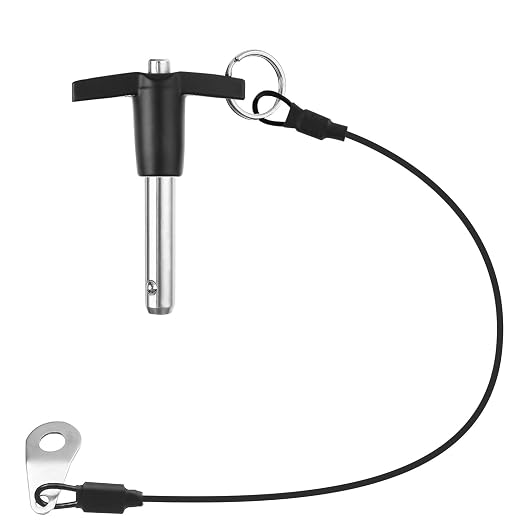 T Handle Quick Release Pin 3/8 Inch Diameter,304 Stainless Steel Ball Locking Pin with Push Button Lanyard Usable Length 1.18"(9.5mm x 30mm)
