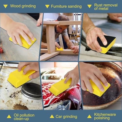 Hand Sanding Block Set 7pcs Auto Body Sanding Block for Woodworking, Automotive Body and Crafts Polishing