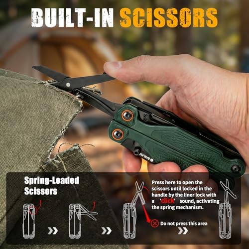 BIBURY Lightweight Multitool with G10 Handle, One-Hand Opening Pocket Knife
