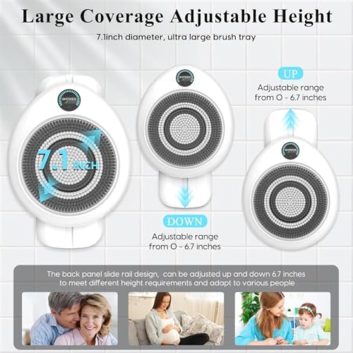 Smart Wall Mounted Electric Body Scrubber Back Spin Brush 7'