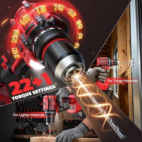 Cordless Drill and Impact Driver Combo Kit Compatible with Milwaukee 18V