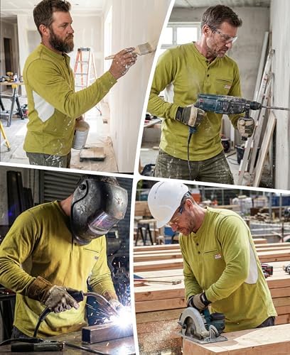 BOCOMAL FR Shirts for Summer Breathable Vented Mesh Flame Resistant Henley