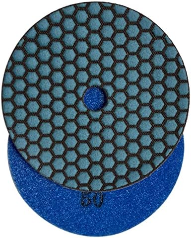 5" Dry Stone & Concrete Polishing Pad, 1.5mm Segment Height, 50 Grit