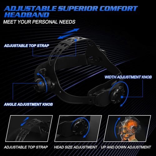 Welding Helmet True Color Auto Darkening Hood for TIG MIG ARC Welder Mask with Adjustable Shade Range 4/5-9/9-13…