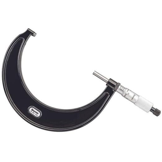 Starrett Outside Micrometer with Micro-Lapped Measuring Faces, Satin Chrome Finish and Advanced Sleeve Design - Quick and Easy Adjustment, .001" Graduations - 436.1XRL-5