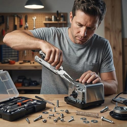 Multitool, 28-in-1 Stainless Steel Multi-Tool with Pocket Knife, Self-locking Pliers, Bottle Opener Professional Multi Tool for Outdoor, Survival, Camping, Hiking, Hunting - Silver