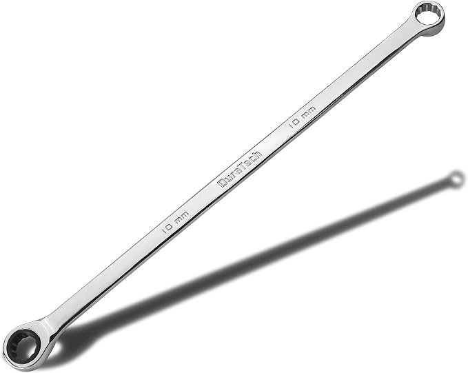 DURATECH 10mm Extra Long Ratcheting Wrench, Metric, CR-V Steel