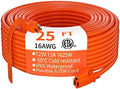 HUANCHAIN Indoor Outdoor Orange Extension Cord 25 FT Waterproof 16/3 Gauge