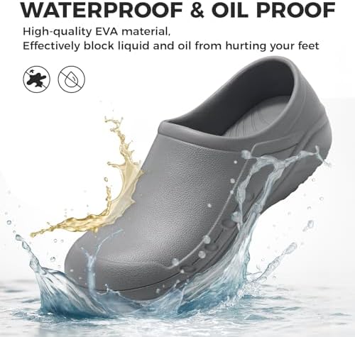 Chef Shoes Men Women Non Slip Work Shoes Water Proof Closed Toe Clogs for Nurse Kitchen Restaurant Food Service