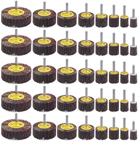Rocaris 40 Pack 1/4" Abrasive Flap Wheel Sander Set, 8 Sizes