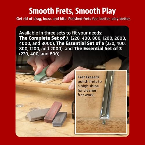 StewMac Fret Erasers, Complete Set of 7 Fret Polishing Blocks