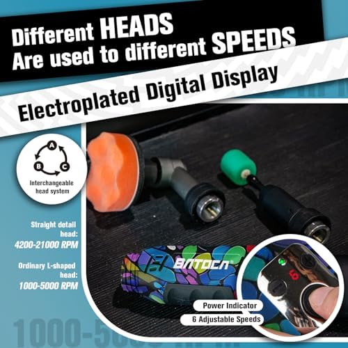 BATOCA S6 Mini Cordless Polisher 2 Heads for Car/Motorcycles Detailing Kit
