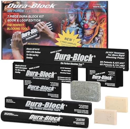 Dura-Block AF44HL Hook & Loop Black 7-Piece Sanding Block Set