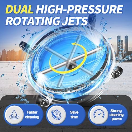LidoDola 19'' Pressure Washer Surface Cleaner Blue, Power Washer Accessory