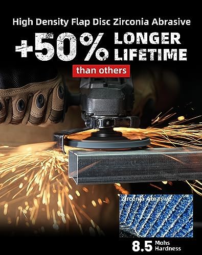 EZARC Flap Discs 40 Grit, 4.5" x 7/8" High Density Jumbo Zirconia Flap Sanding Disc Type 29 for Sanding, Rust Removal, Finishing, Grinding, Deburring (24 Pack)