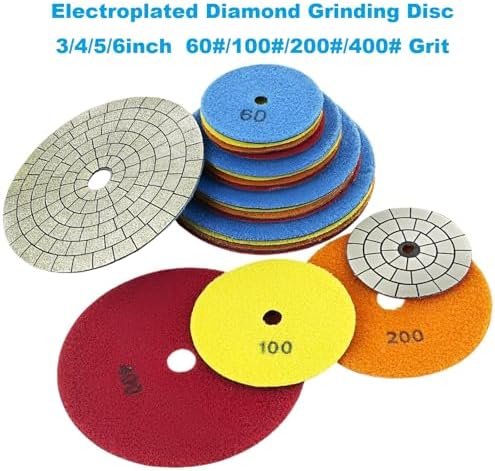 Electroplated Diamond Sanding Pad, 400Grit 6inch 150mm Grinding Disc Hook and Loop Backing for Stone Tile Glass Trimming & Metal Polishing & Wood Sanding (1 Piece)