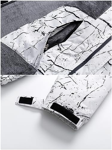 Pursky Men's Waterproof Ski Jacket Winter Snow Coats Fur Hooded Raincoats Parka