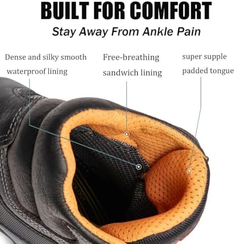 SUREWAY Men's 6 Inch Soft/Steel Toe Waterproof leather Work Boots