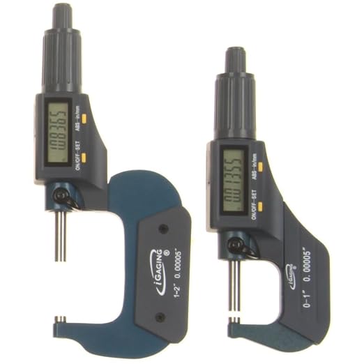iGaging 2 pc 0-1", 1-2" (0-2") Digital Electronic Outside Micrometer w/Large LCD Display Inch/Metric