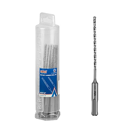 SALI SDS Plus Rotary Hammer Drill Bit 20 Pcs 5/32"*6" Concrete Drill Bit Kit Cross-Type Double Thread Carbide Material Suitable for Concrete, Brick, Cement Walls, Stone, Hammer Drill Bits for Concrete