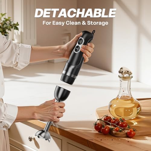 Turelar Immersion Blender Corded 400W, 2 Speed, Emulsifier, Blend, BPA-Free