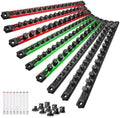 Reniteco Magnetic Socket Organizer Set, 9-Piece 1/4” 3/8” 1/2” Socket Rails | 120-Clip: 1/4" Rail-42 Clips, 3/8" Rail-42 Clips, 1/2" Rail-36 Clips, Heavy-Duty Aluminum Alloy Rails, Drawer or Wall Mount