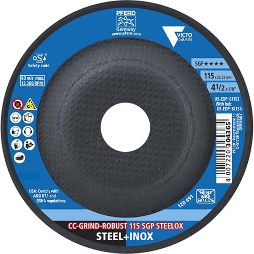 Pferd CC-Grind-Robust Grinding Disc 4-1/2" x 7/8", Part 61152 (10PK)