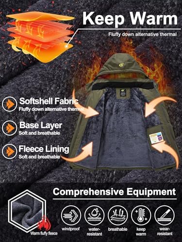 QPNGRP Mens Waterproof Ski Snowboard Jacket Winter Windproof Snow Coat