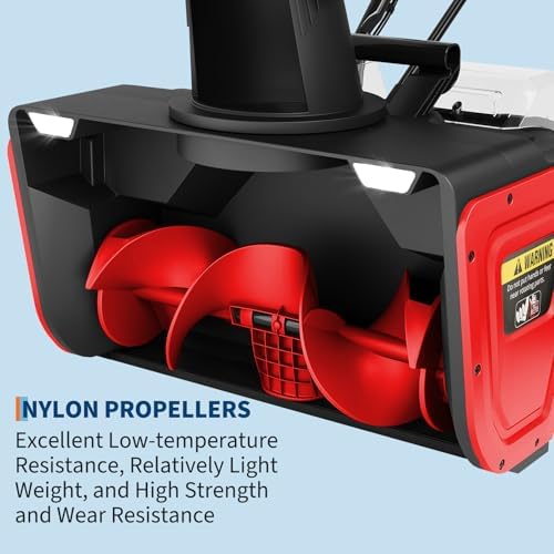 Cordless Snow Blower, 20-Inch Electric Snow Thrower with Dual 20V 4.0Ah Batteries & Charger, Brushless Motor, 12" Deep Cleanup, 25FT Throw, 180° Chute, Dual LED Lights for Driveways & Sidewalks