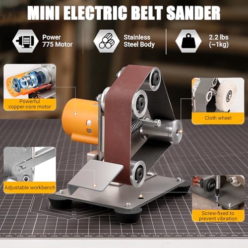 Sbestily Mini Electric Belt Sander, Jewelry Making Tool & Knife Sharpener