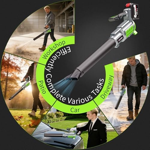 Cordless Leaf Blower,Snow Blower， 650CFM 335MPH, 21V 10Ah Battery
