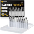 20Pcs Carbide Burr Set - 1/8" Shank Tungsten Die Grinder Bits, Double Cut - Compatible with Dremel & Milwaukee - Cutting, Engraving, Deburring - Rasp Accessories - Metal, Steel, Aluminum
