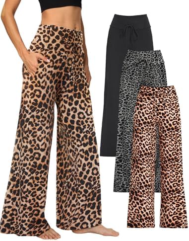 Showitty Wide Leg Pants for Women with Pockets, High Waist Yoga Lounge