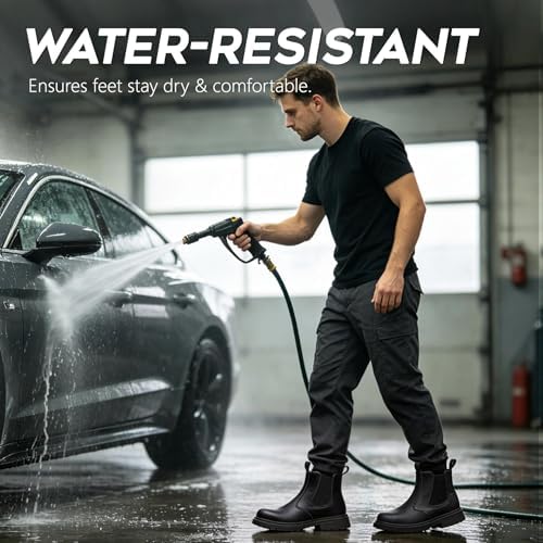 Steel Toe Boots for Men & Women,Slip On Work Boots for Construction