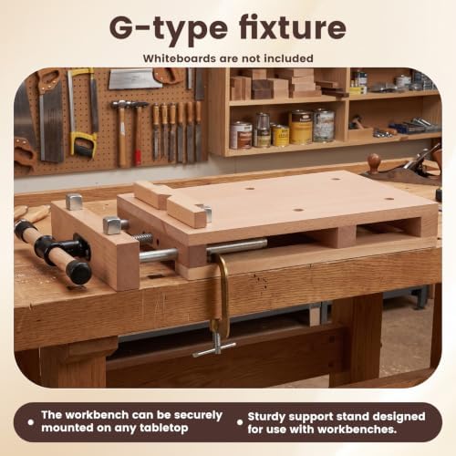 Portable Woodworking Bench Vise, Woodworking Bench Vise Kit, Equipped With 2 G-Type Clamps And Adjustable Limit Blocks, Suitable For Fixing Woodworking Tools In Home Workshops To Process Wood