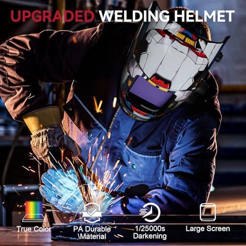ARCCAPTAIN Auto Darkening Welding Helmet, 3.94"X3.66" Large Viewing Screen